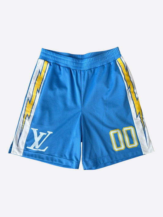 Louis Vuitton Blue Lightning Logo Shorts
