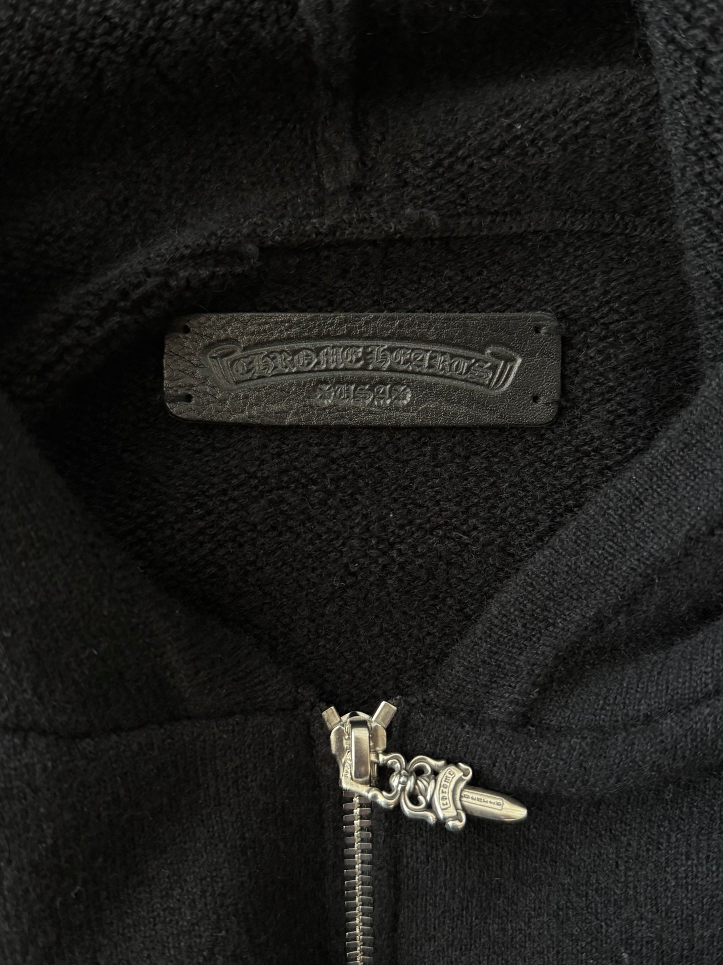 Chrome Hearts Black & White Floral Cashmere Zip Up Hoodie