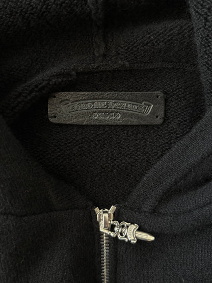 Chrome Hearts Black & White Floral Cashmere Zip Up Hoodie