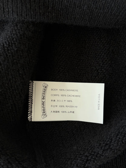 Chrome Hearts Black & White Floral Cashmere Zip Up Hoodie