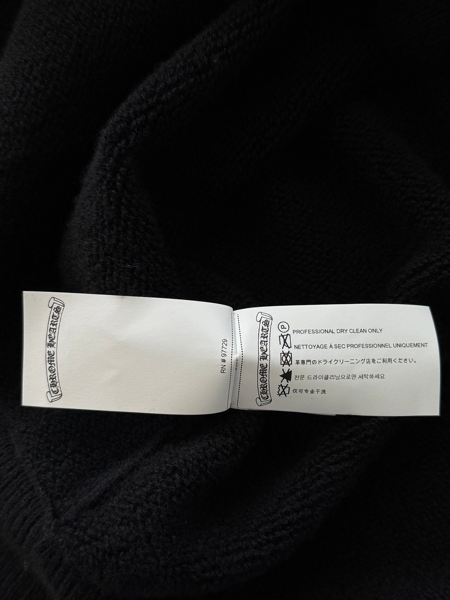 Chrome Hearts Black & White Floral Cashmere Hoodie