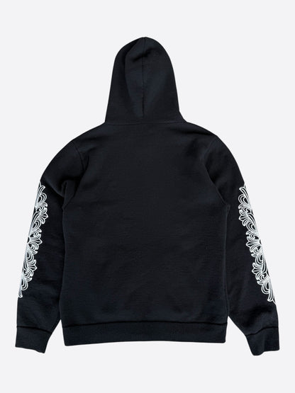 Chrome Hearts Black & White Floral Cashmere Zip Up Hoodie