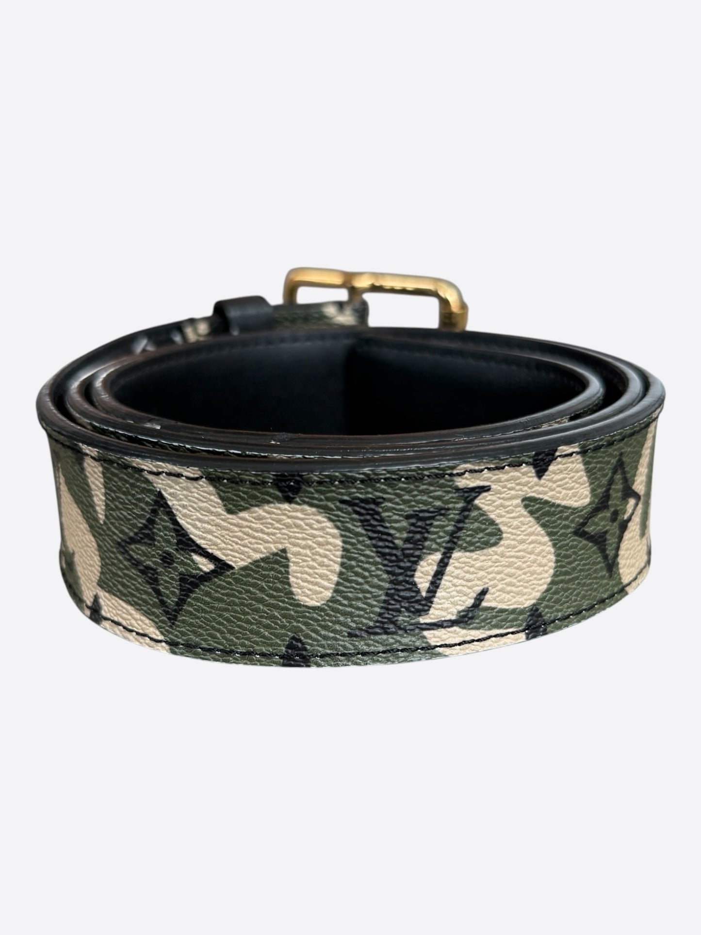 Louis Vuitton Takashi Murakami Green Camouflage Monogram Belt