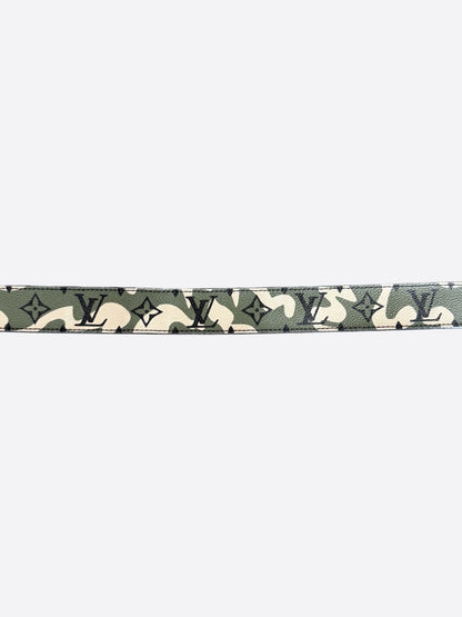 Louis Vuitton Takashi Murakami Green Camouflage Monogram Belt