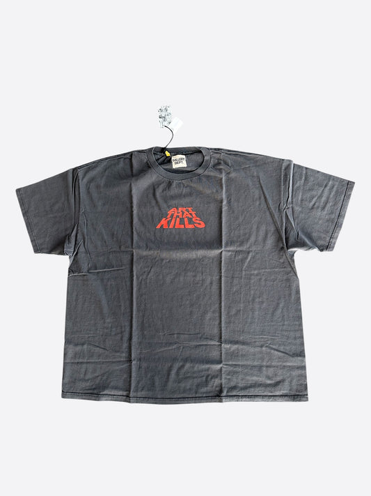 Gallery Dept Washed Black & Red Art That Kills Stack Logo T-Shirt