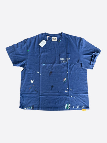 Gallery Dept Navy & White Paint Splatter Logo T-Shirt