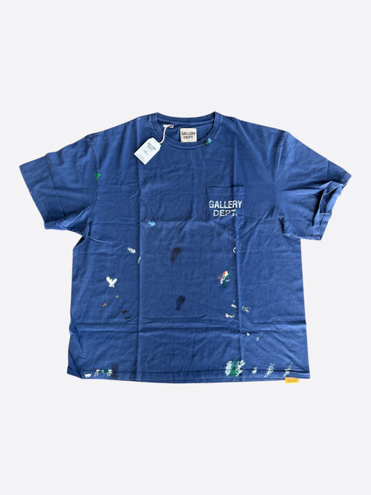 Gallery Dept Navy & White Paint Splatter Logo T-Shirt
