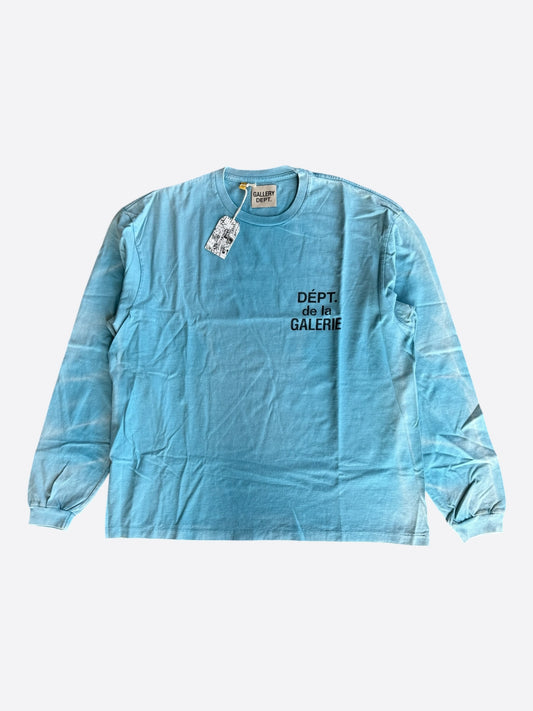 Gallery Dept Faded Blue & Black French Logo Longsleeve T-Shirt