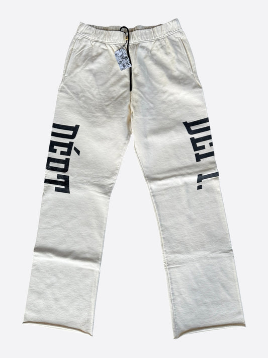 Gallery Dept Cream & Black Dept Logo Sweatpants