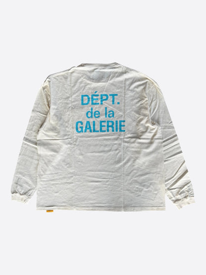 Gallery Dept Cream & Blue French Logo Longsleeve T-Shirt