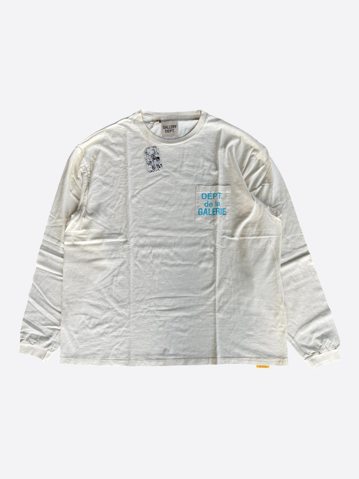 Gallery Dept Cream & Blue French Logo Longsleeve T-Shirt
