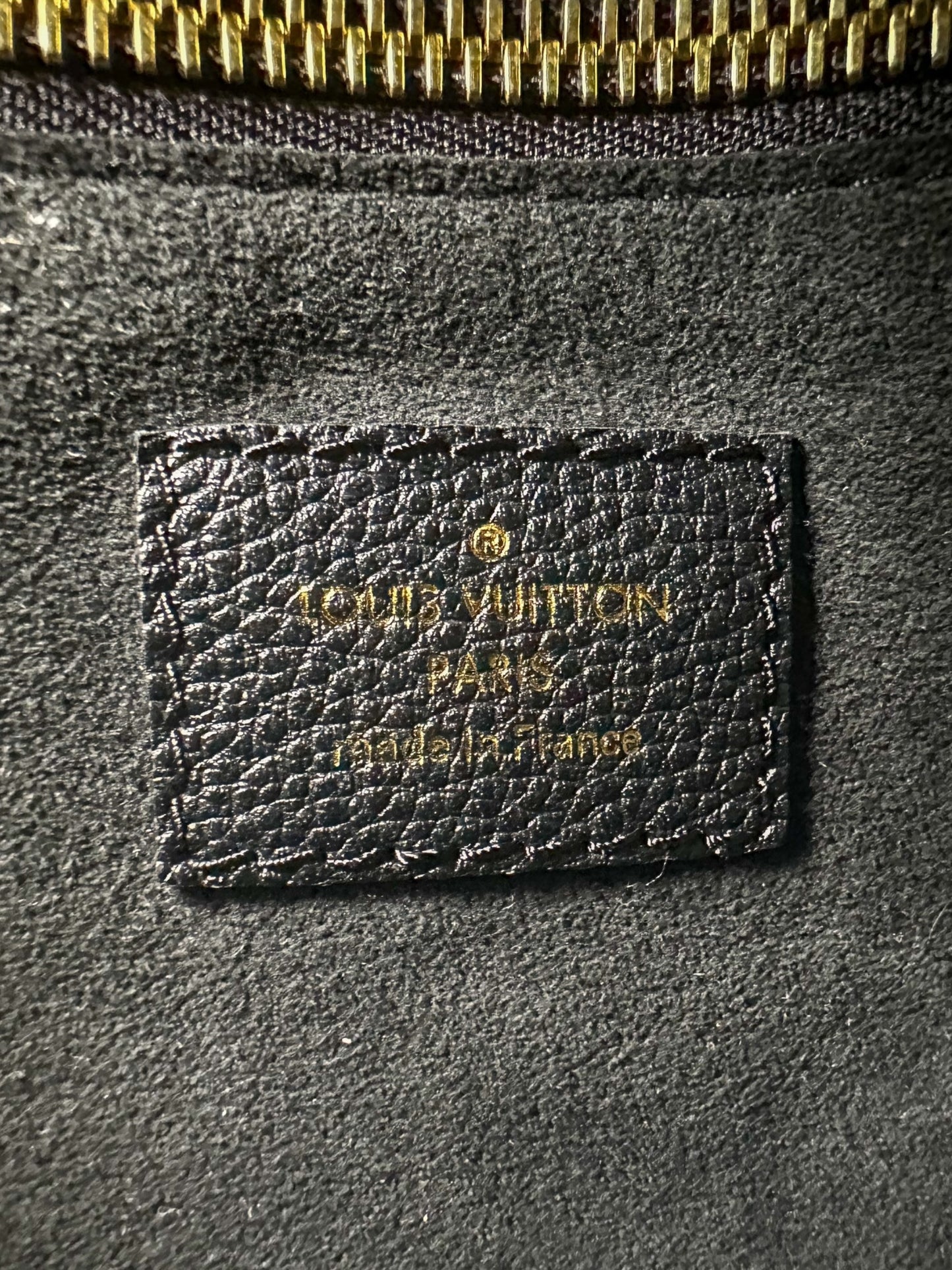 Louis Vuitton Black & Beige Empreinte Monogram Neverfull MM