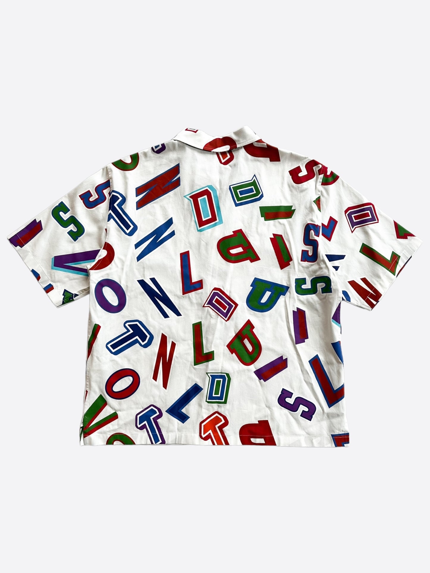Louis Vuitton NBA White Multicolor Letters Button Up Shirt