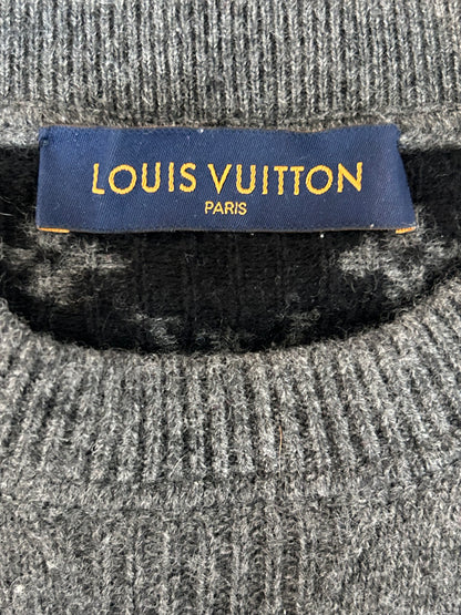 Louis Vuitton Grey & Black Monogram Cashmere Sweater
