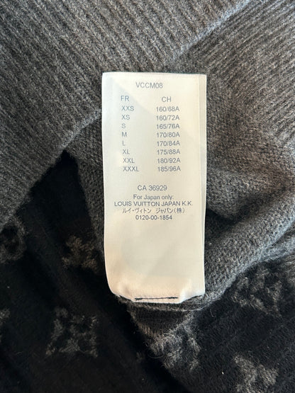 Louis Vuitton Grey & Black Monogram Cashmere Sweater