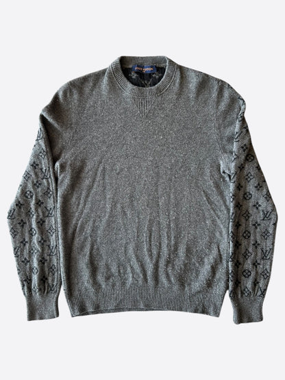 Louis Vuitton Grey & Black Monogram Cashmere Sweater