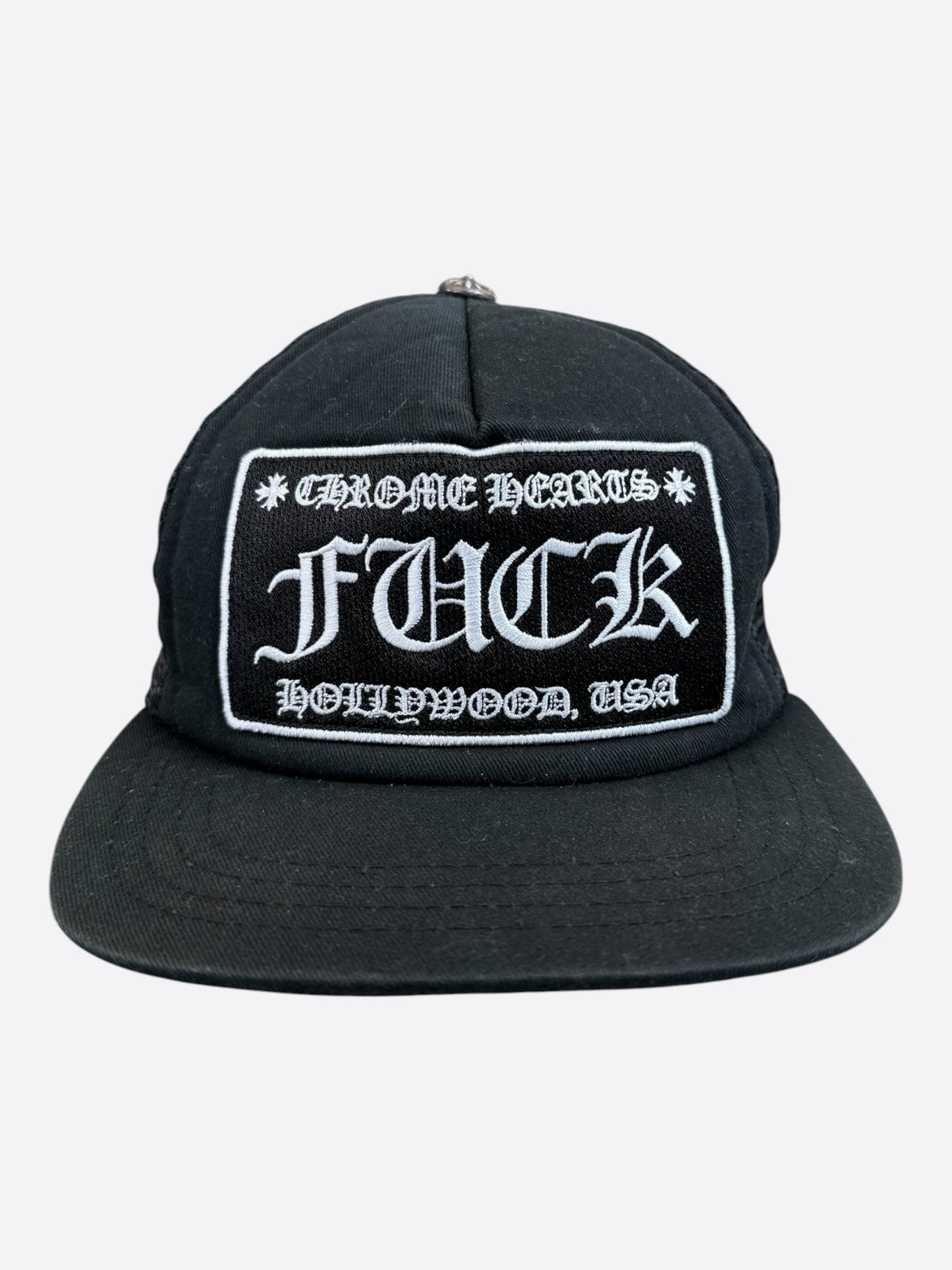 Chrome Hearts Black & White F**K Trucker Hat