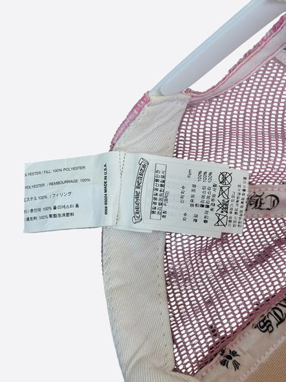 Chrome Hearts Pink & White Hollywood Trucker Hat