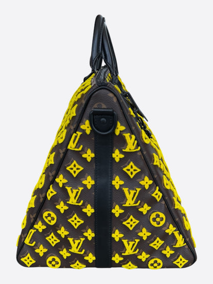 Louis Vuitton Brown & Yellow Tuffetage Monogram Triangle Keepall 50