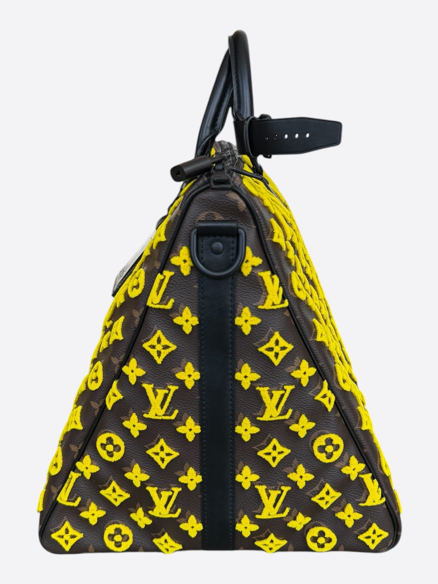 Louis Vuitton Brown & Yellow Tuffetage Monogram Triangle Keepall 50