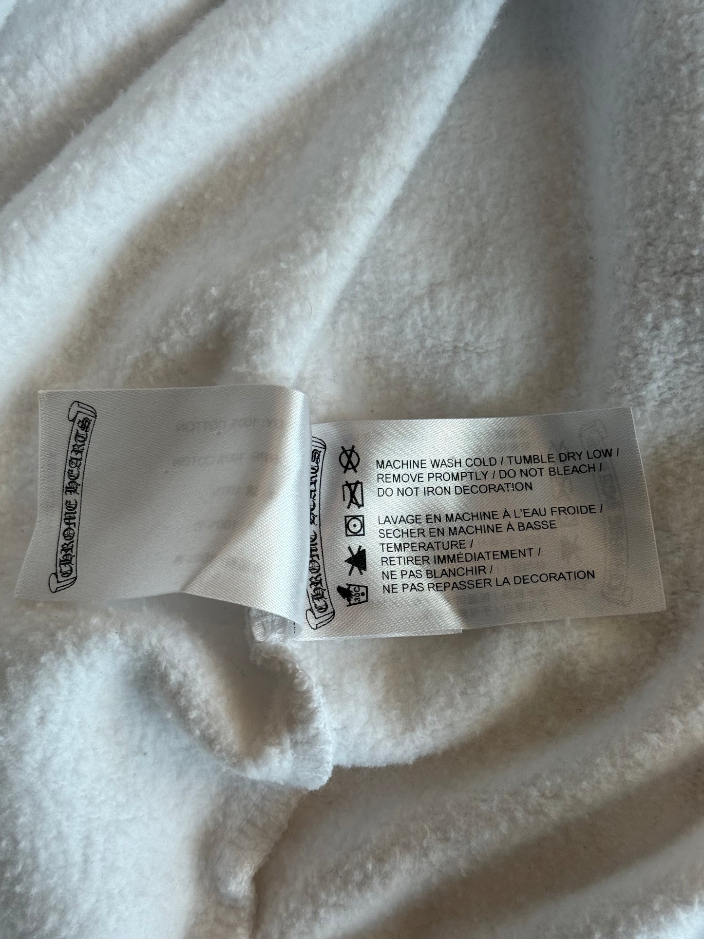 Chrome Hearts White & Blue Script Logo Zip Up Hoodie
