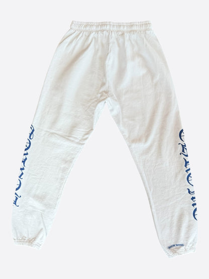 Chrome Hearts White & Blue Horseshoe Logo Sweatpants