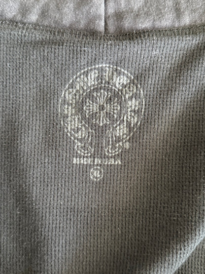Chrome Hearts Black & White Horseshoe Logo Thermal Zip Up Hoodie