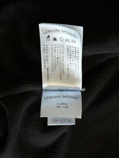 Chrome Hearts Black & White Horseshoe Logo Thermal Zip Up Hoodie