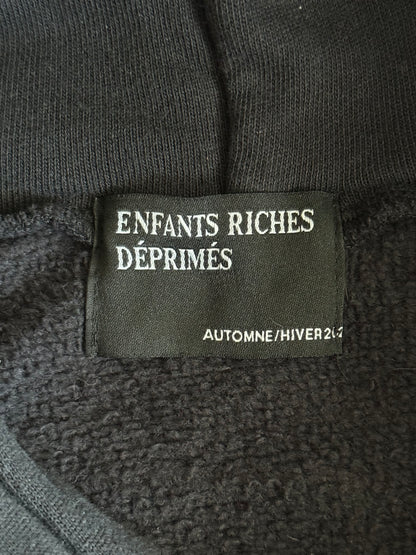 Enfants Riches Deprimes Faded Black & White Shrunken Patch Hoodie