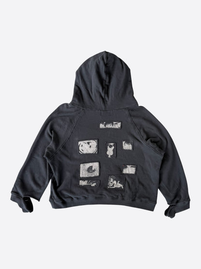 Enfants Riches Deprimes Faded Black & White Shrunken Patch Hoodie