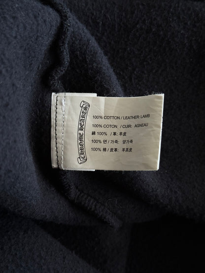Chrome Hearts Black Leather Triple Cross Hoodie