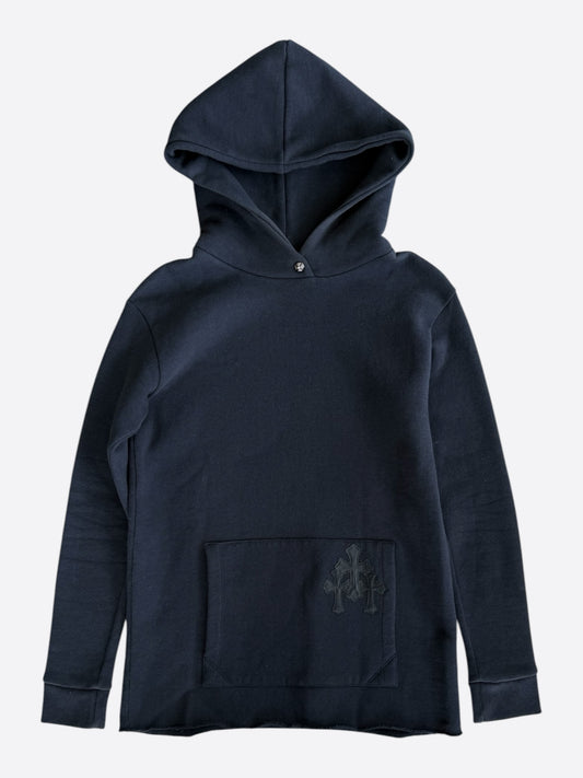 Chrome Hearts Black Leather Triple Cross Hoodie