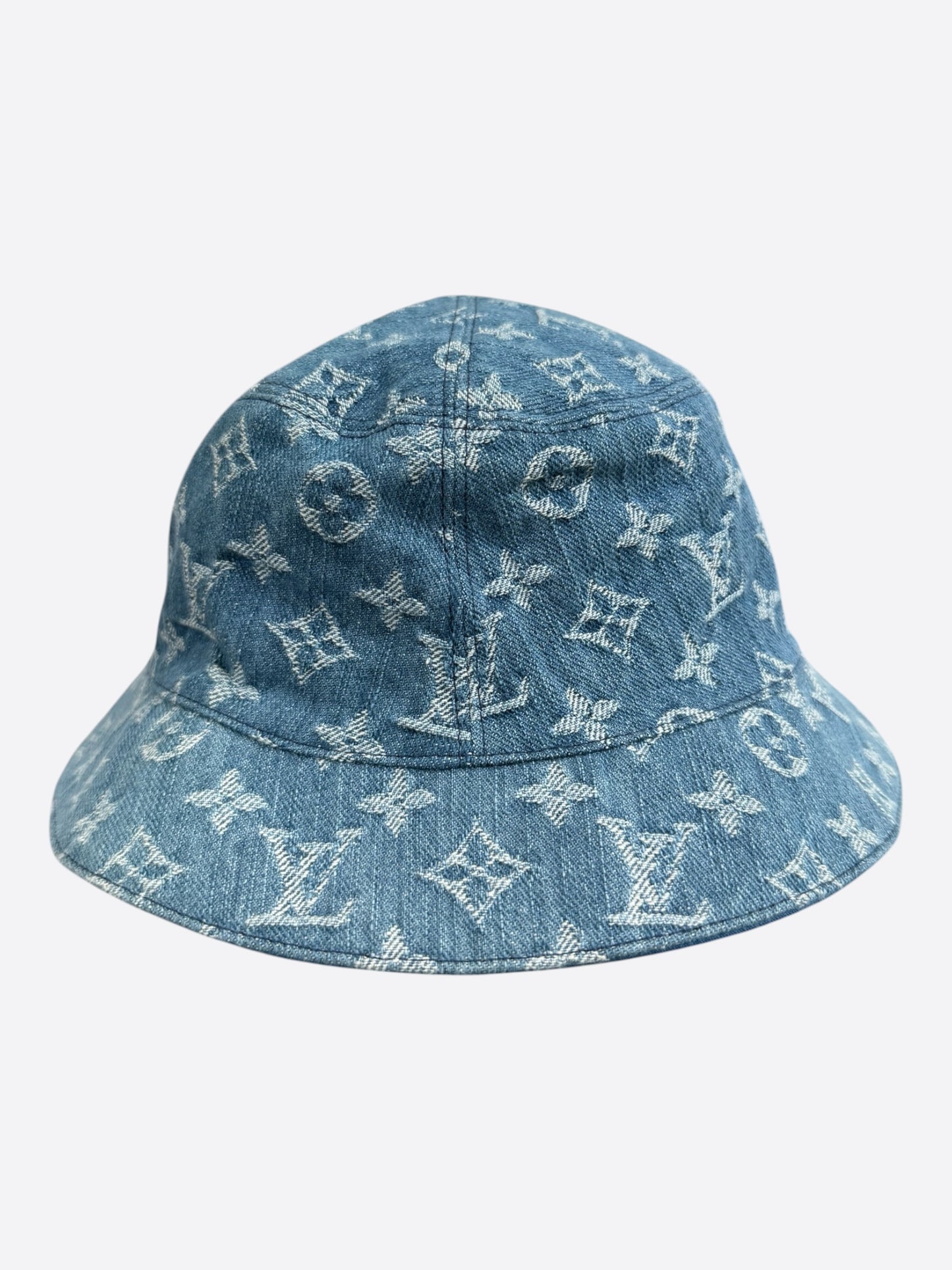 Louis Vuitton Blue & White Denim Monogram Reversible Bucket Hat