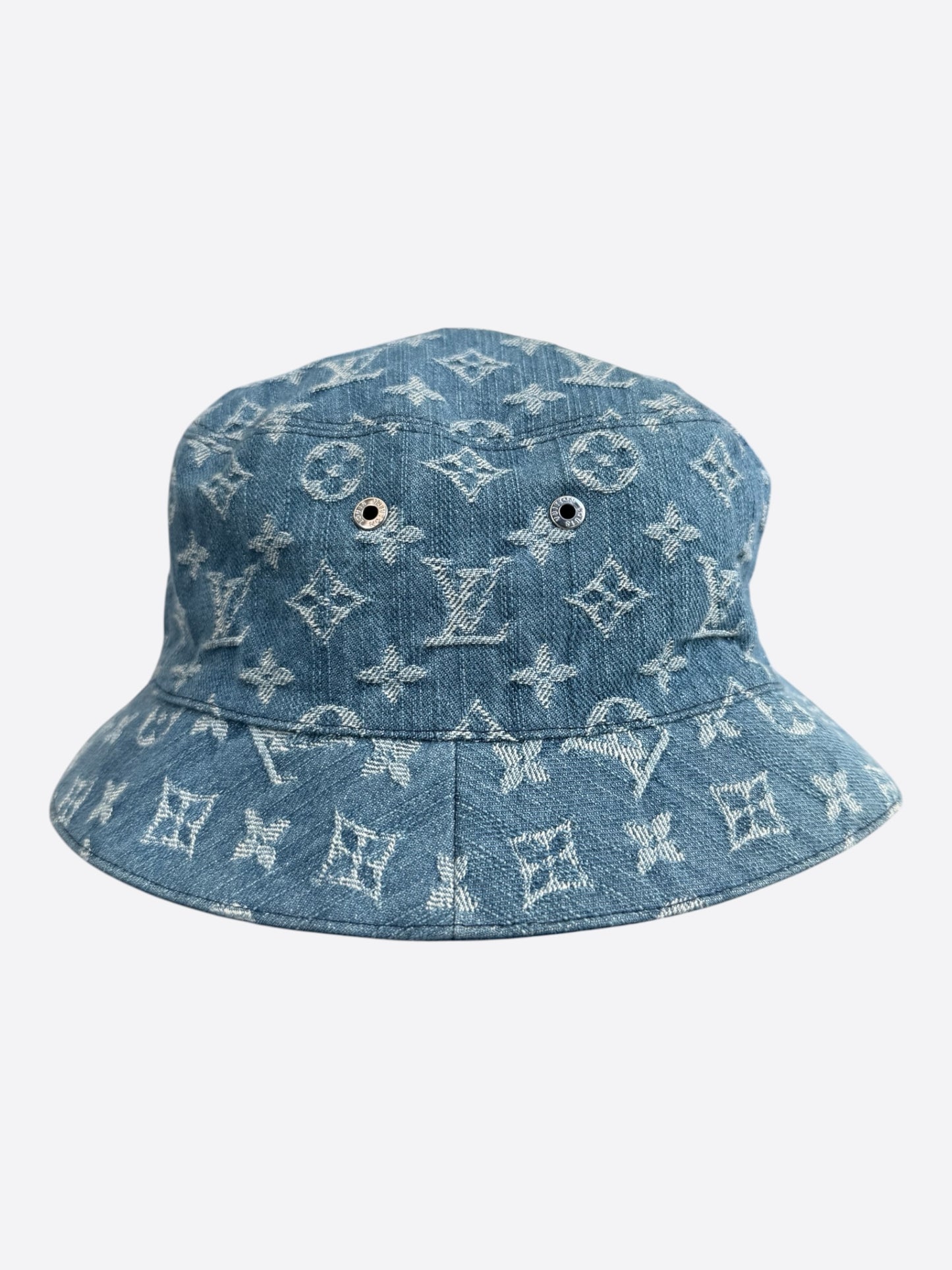Louis Vuitton Blue & White Denim Monogram Reversible Bucket Hat
