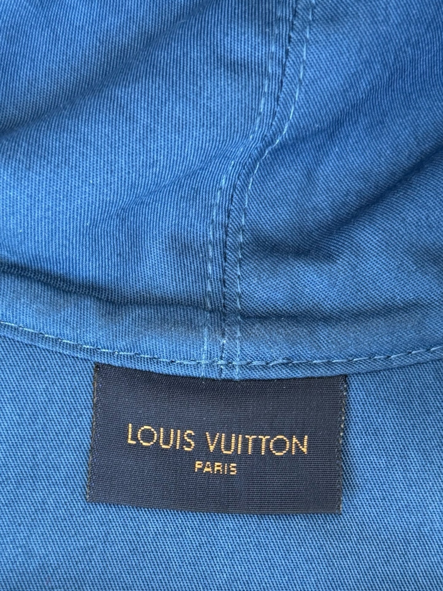 Louis Vuitton Blue & White Denim Monogram Reversible Bucket Hat