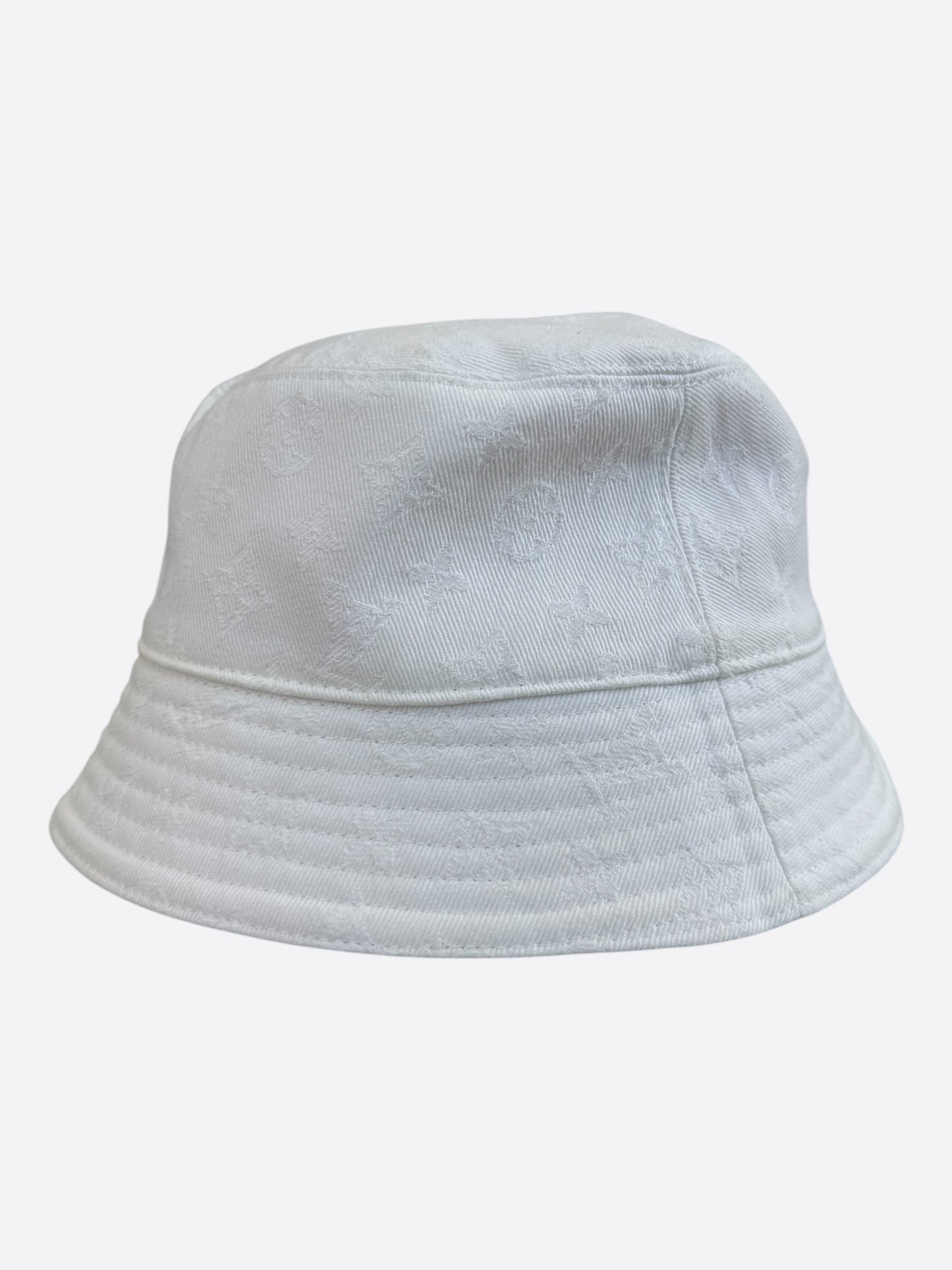 Louis Vuitton White & Yellow Monogram Reversible Bucket Hat