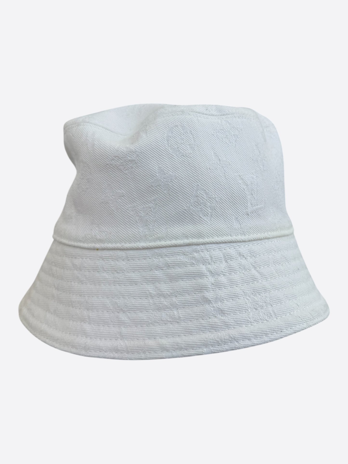 Louis Vuitton White & Yellow Monogram Reversible Bucket Hat