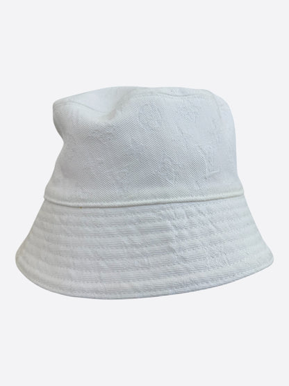 Louis Vuitton White & Yellow Monogram Reversible Bucket Hat