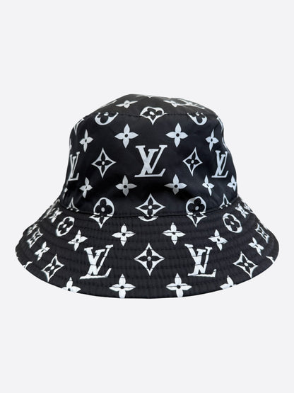 Louis Vuitton Black & White Monogram Bucket Hat