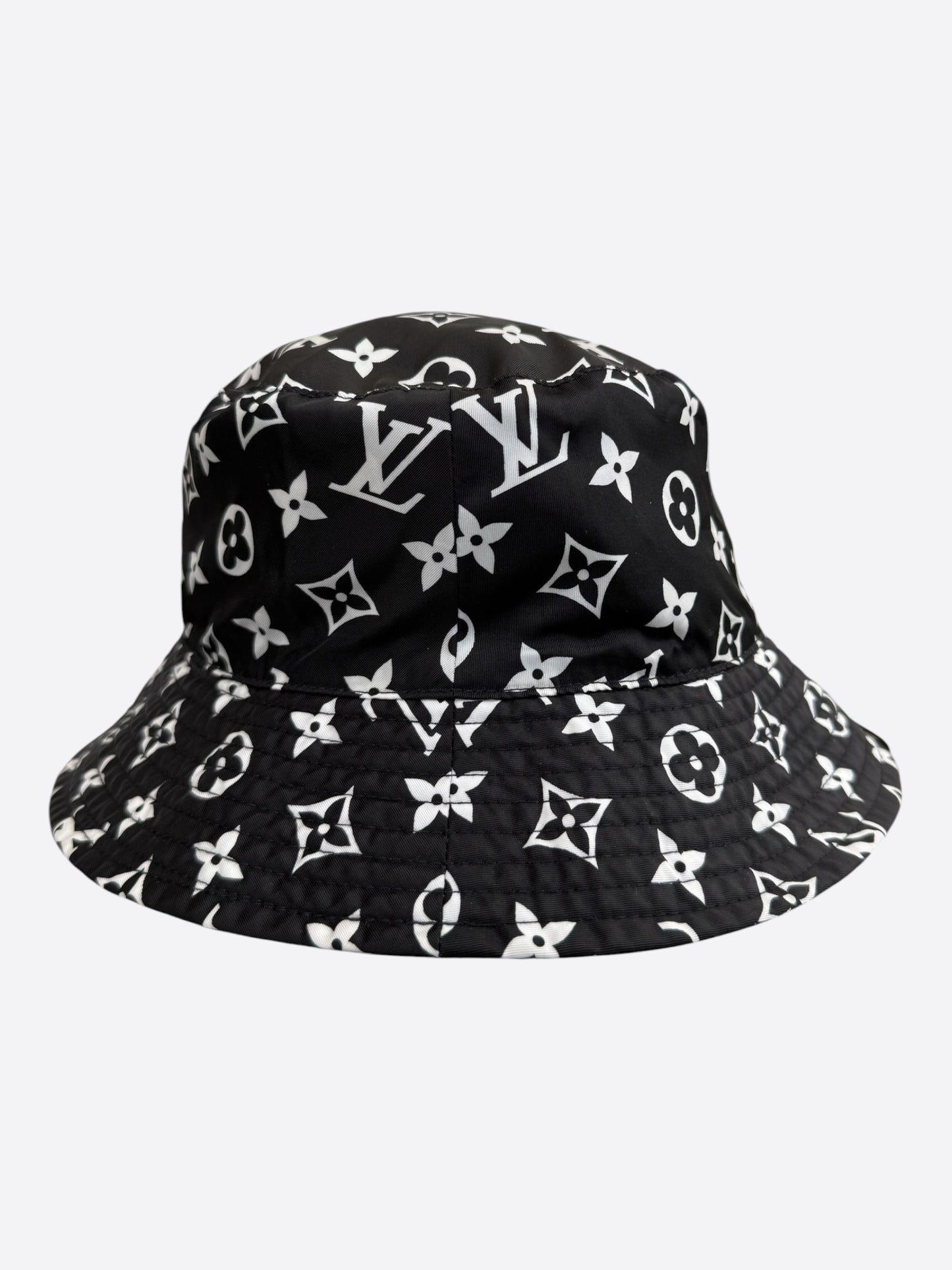 Louis Vuitton Black & White Monogram Bucket Hat