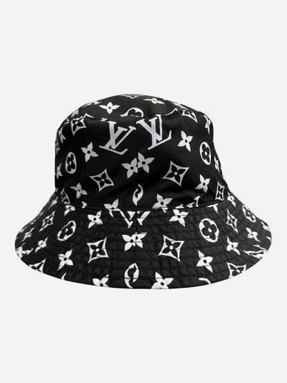 Louis Vuitton Black & White Monogram Bucket Hat