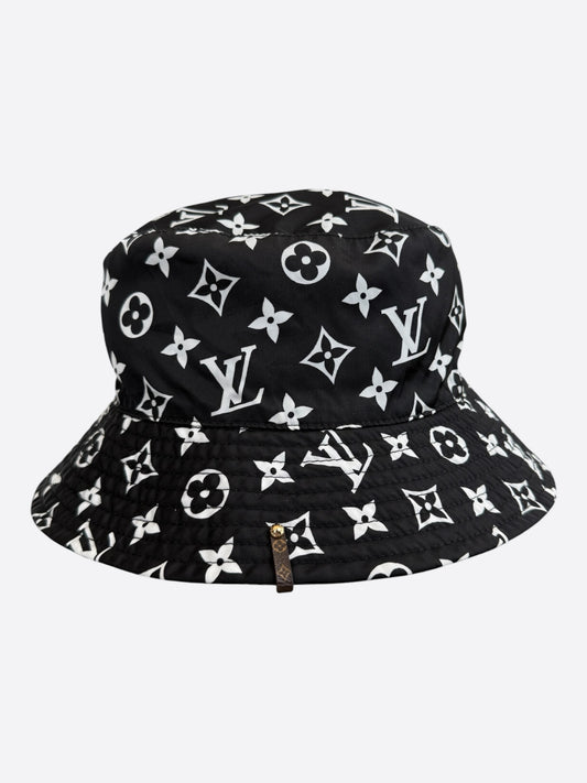 Louis Vuitton Black & White Monogram Bucket Hat