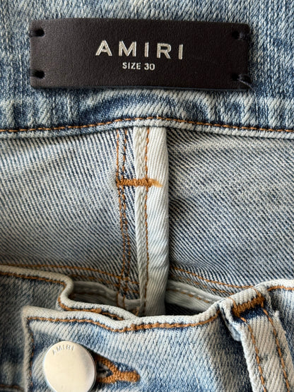 Amiri Stone Indigo Blue Tie-Dye Patch MX1 Jeans
