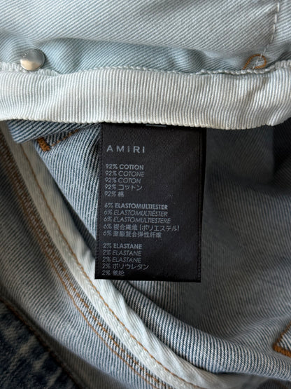 Amiri Stone Indigo Blue Tie-Dye Patch MX1 Jeans