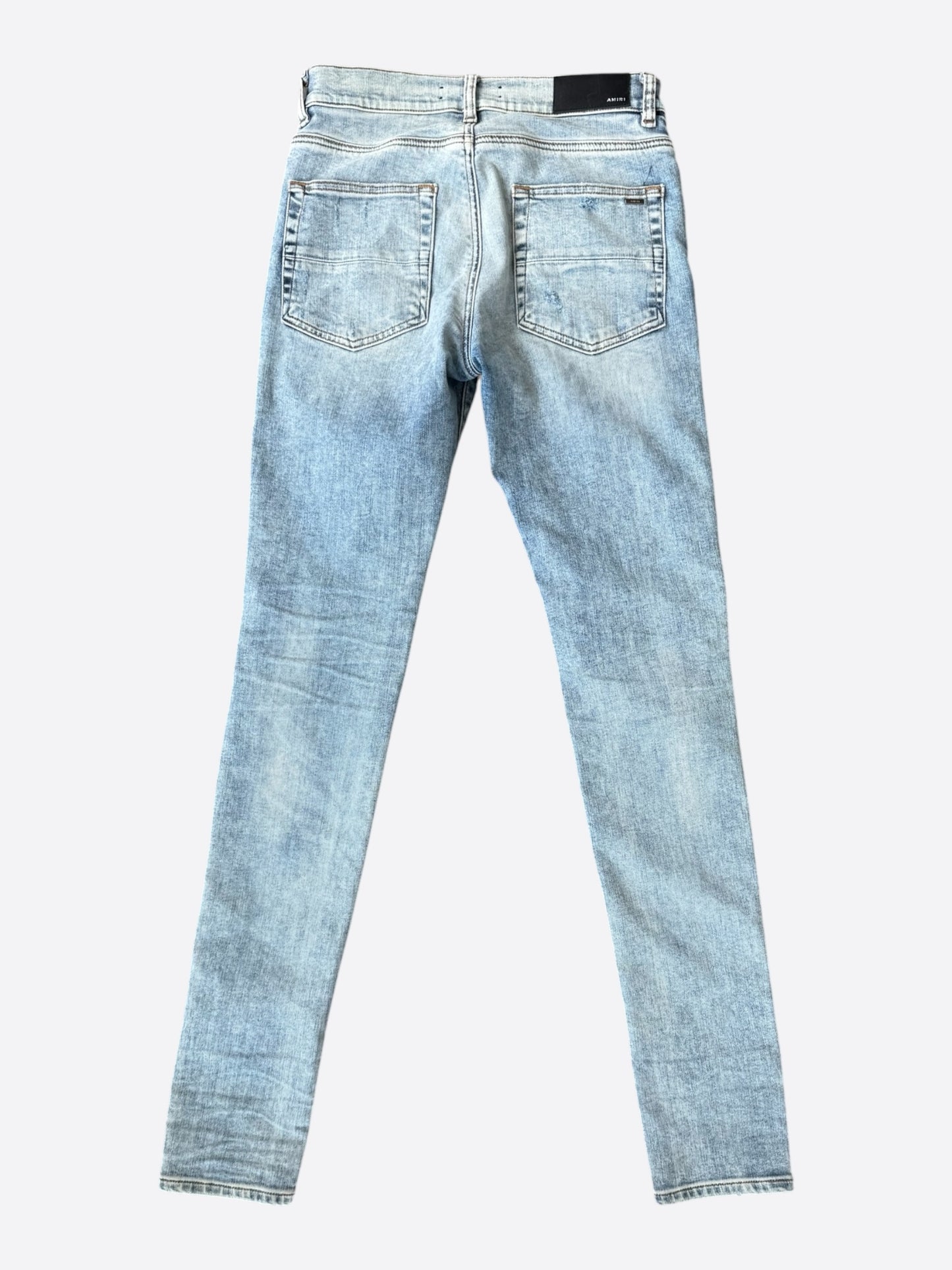 Amiri Stone Indigo Blue Tie-Dye Patch MX1 Jeans