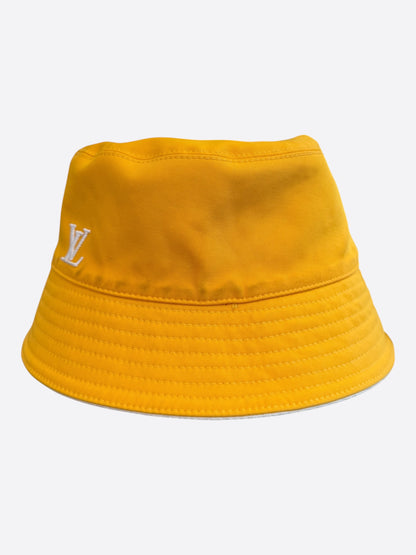 Louis Vuitton White & Yellow Monogram Reversible Bucket Hat