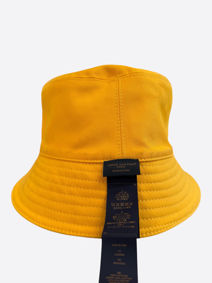 Louis Vuitton White & Yellow Monogram Reversible Bucket Hat