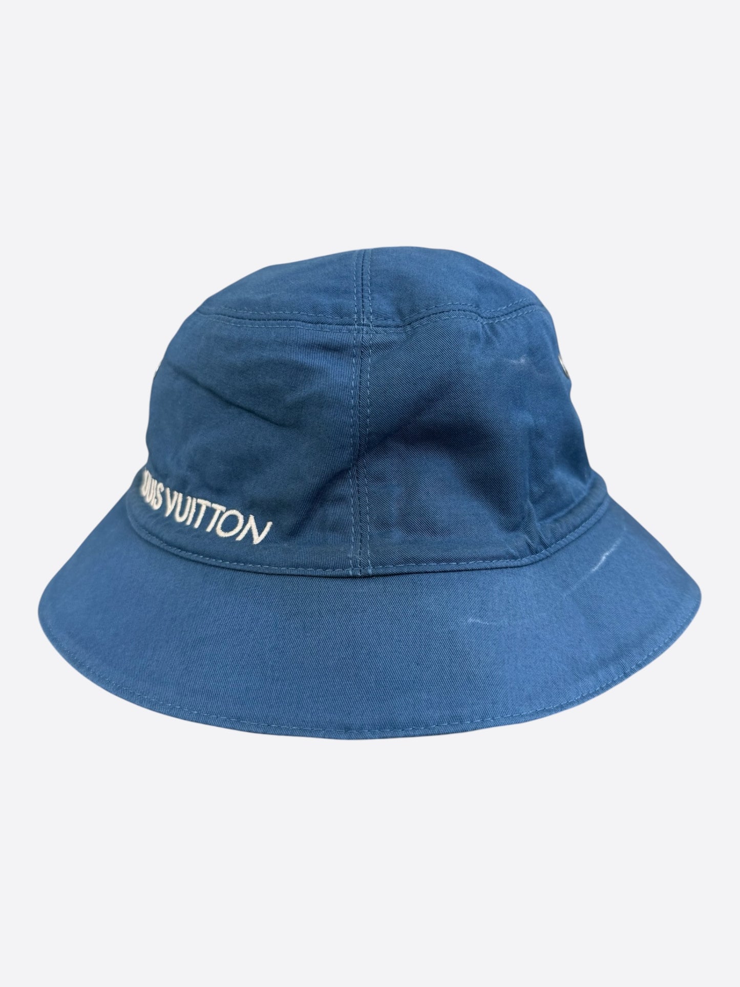 Louis Vuitton Blue & White Denim Monogram Reversible Bucket Hat