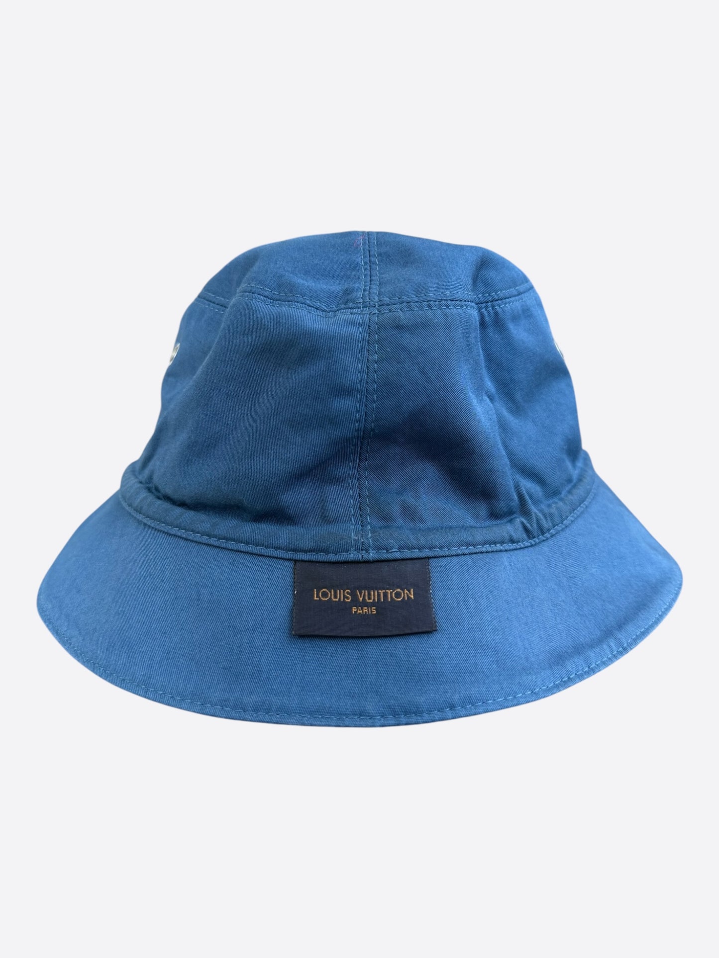 Louis Vuitton Blue & White Denim Monogram Reversible Bucket Hat