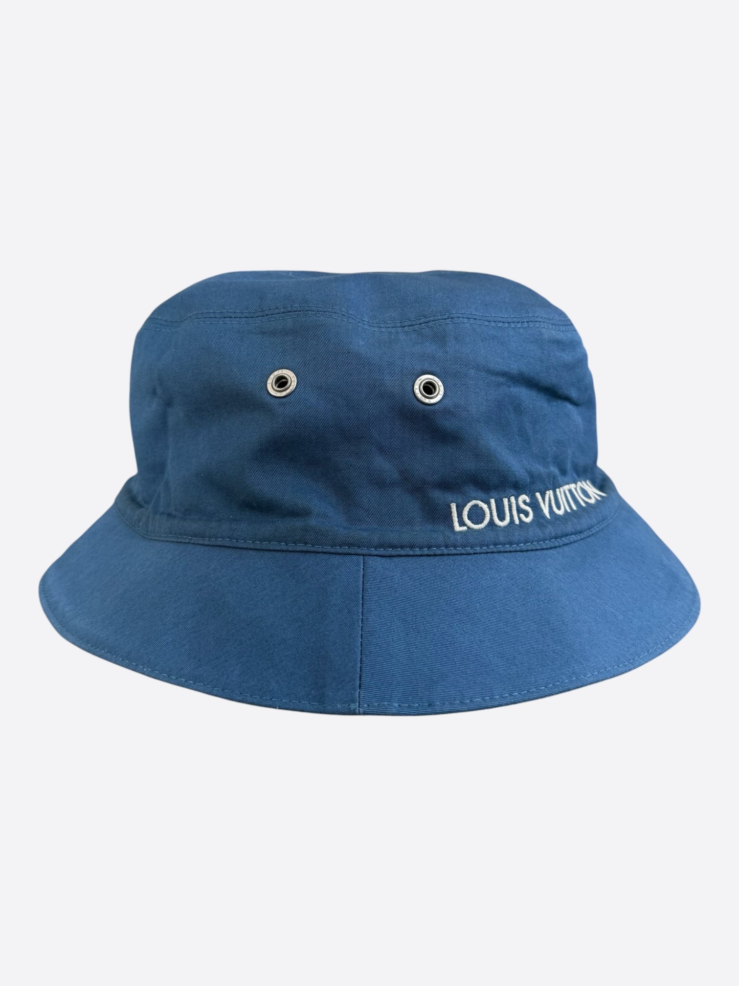 Louis Vuitton Blue & White Denim Monogram Reversible Bucket Hat